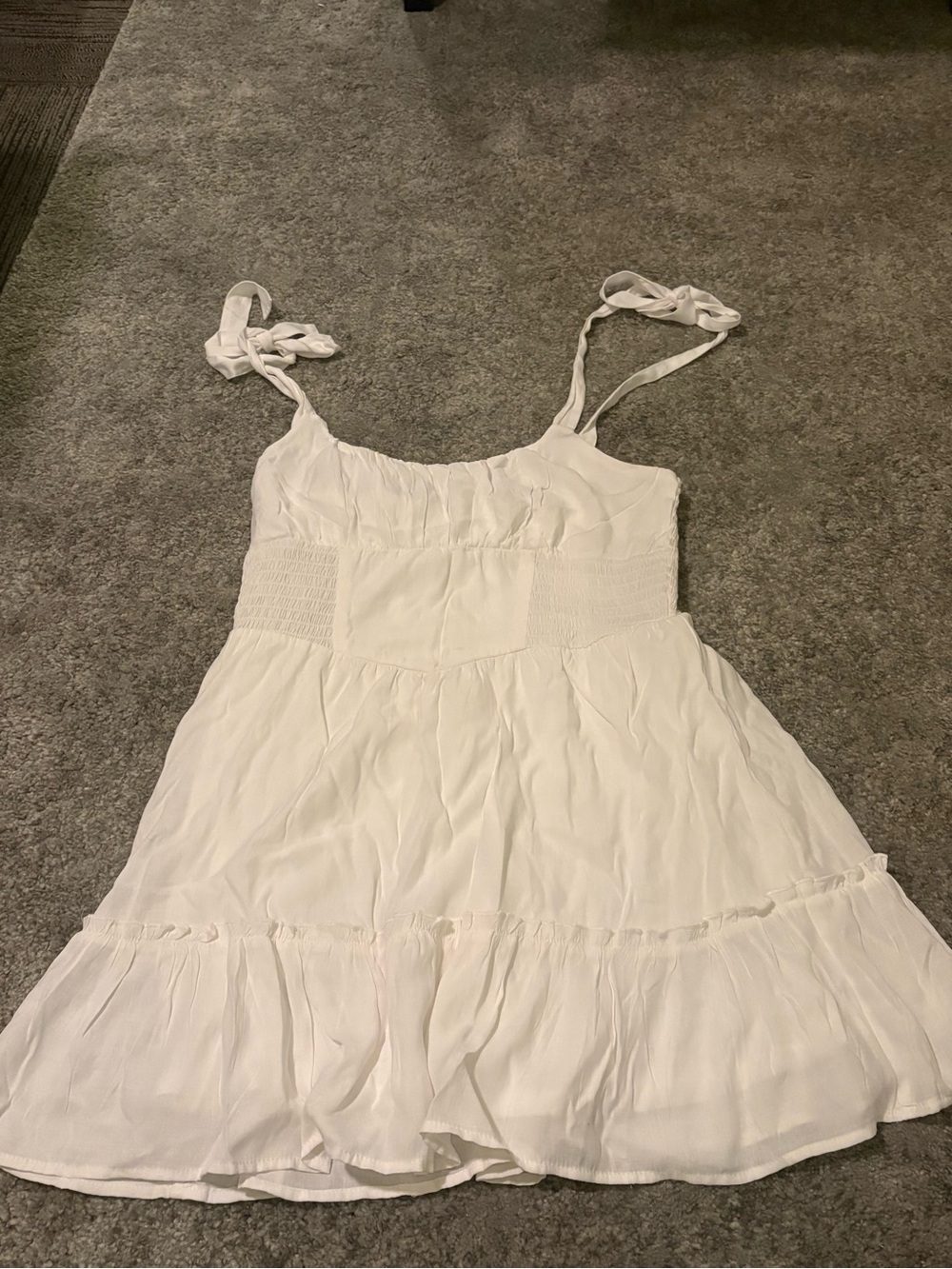 Trixxi White Tie-Strap Mini Dress